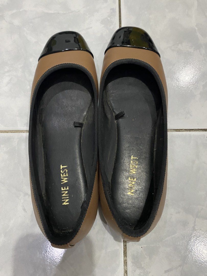 Nine West Brown Cap Toe Ballet Flats (Category: Flats & Sandals) located in Manila. Submitted by elyssedel75237 (Listing ID 1460830148, Image 1). Description: Brand: Nine West - Style: Ballet Flats - Color: Brown - Feature: Black patent cap toe - Closure: Slip-on - Occasion: Casual wear or dressing up - No box, bought in US .