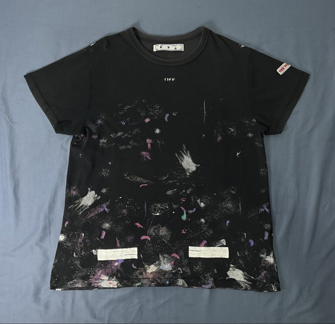 OFF-WHITE "Seeing Things" Paint Splatter Tee (Category: Tshirts & Polo Shirts ) located in Taguig. Submitted by sitti.d (Listing ID 1460872063, Image 1). Description: Length-29 Width-20.5 Dm for more questions :).