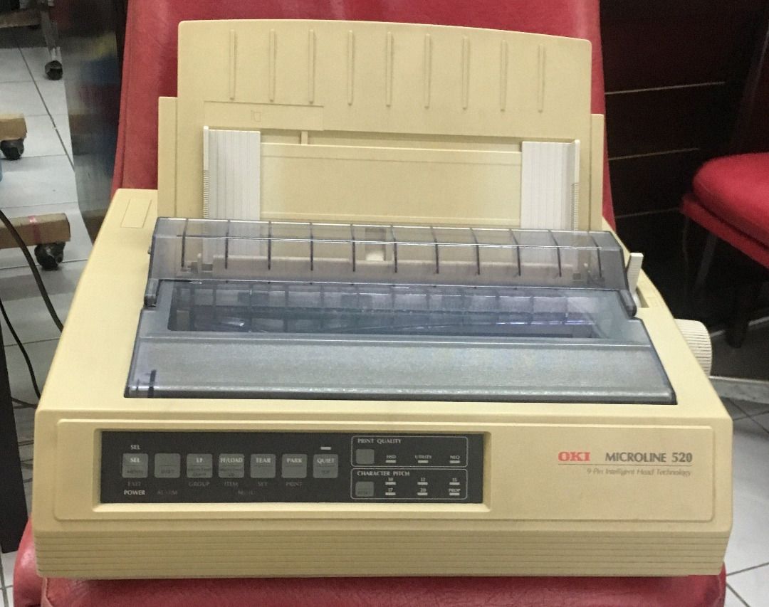 OKI Microline 520 Dot Matrix Printer (Category: Printers, Scanners & Copiers) located in Manila. Submitted by ellie.ellie1 (Listing ID 1460799998, Image 1). Description: The MICROLINE® OKI 520 is measurably faster: it prints faster in any mode, and feeds paper faster than the other dot matrix printers brand. This DOT Matrix printer is still in very good working condition, 9 pin print head, parallel interface, works with plain or continuous form, 