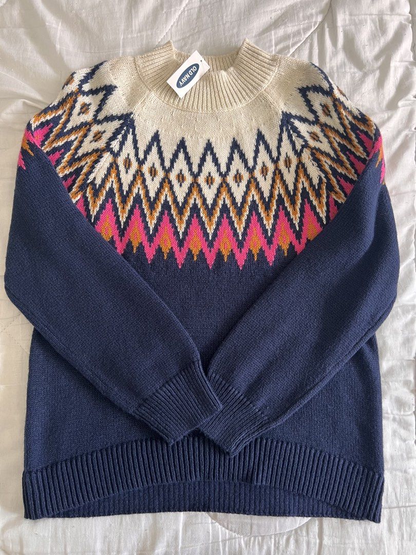 Old Navy Grandpa Patterned Colorful Sweater (Category: Babies & Kids Fashion) located in Taguig. Submitted by gingerderp (Listing ID 1460730863, Image 1). Description: Never worn before patterned sweater! Perfect for the BER months and for those who plan on going abroad to colder countries :) Can be worn as S on teens/adults and L on kids.