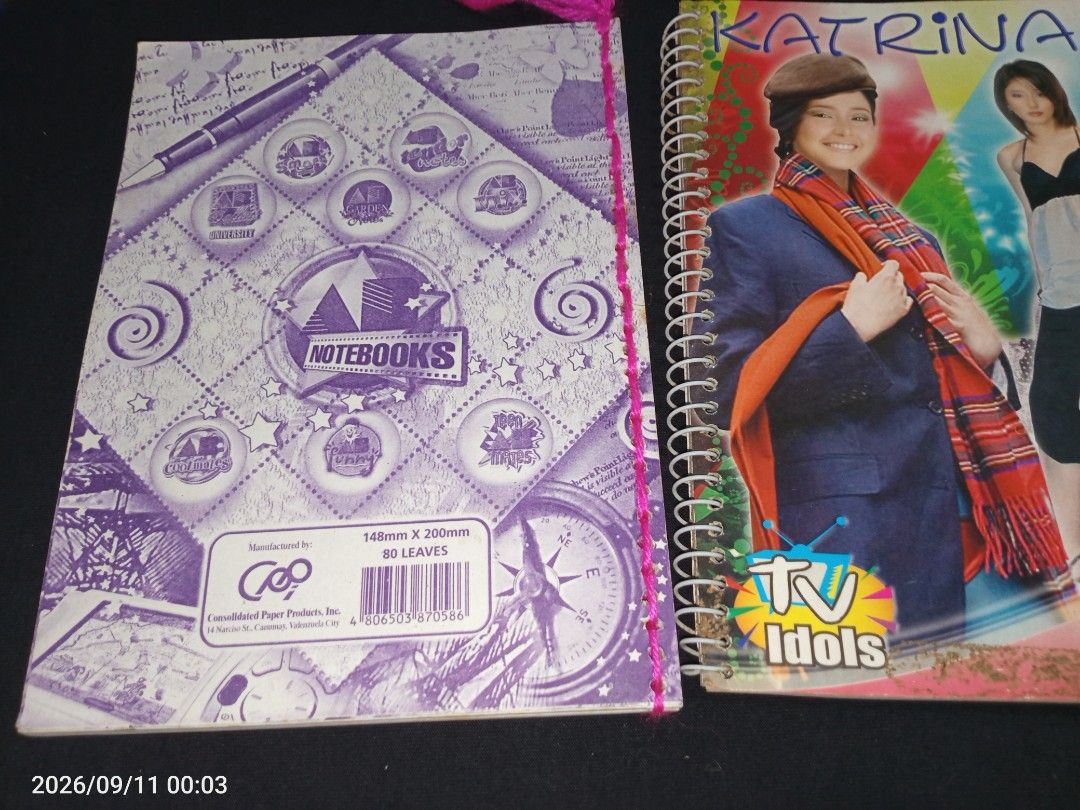 Old Notebooks Valerie and Katrina (Category: Everything Else Others) located in Davao. Submitted by banana.pancake (Listing ID 1460902293, Image 2). Description: 80 each.