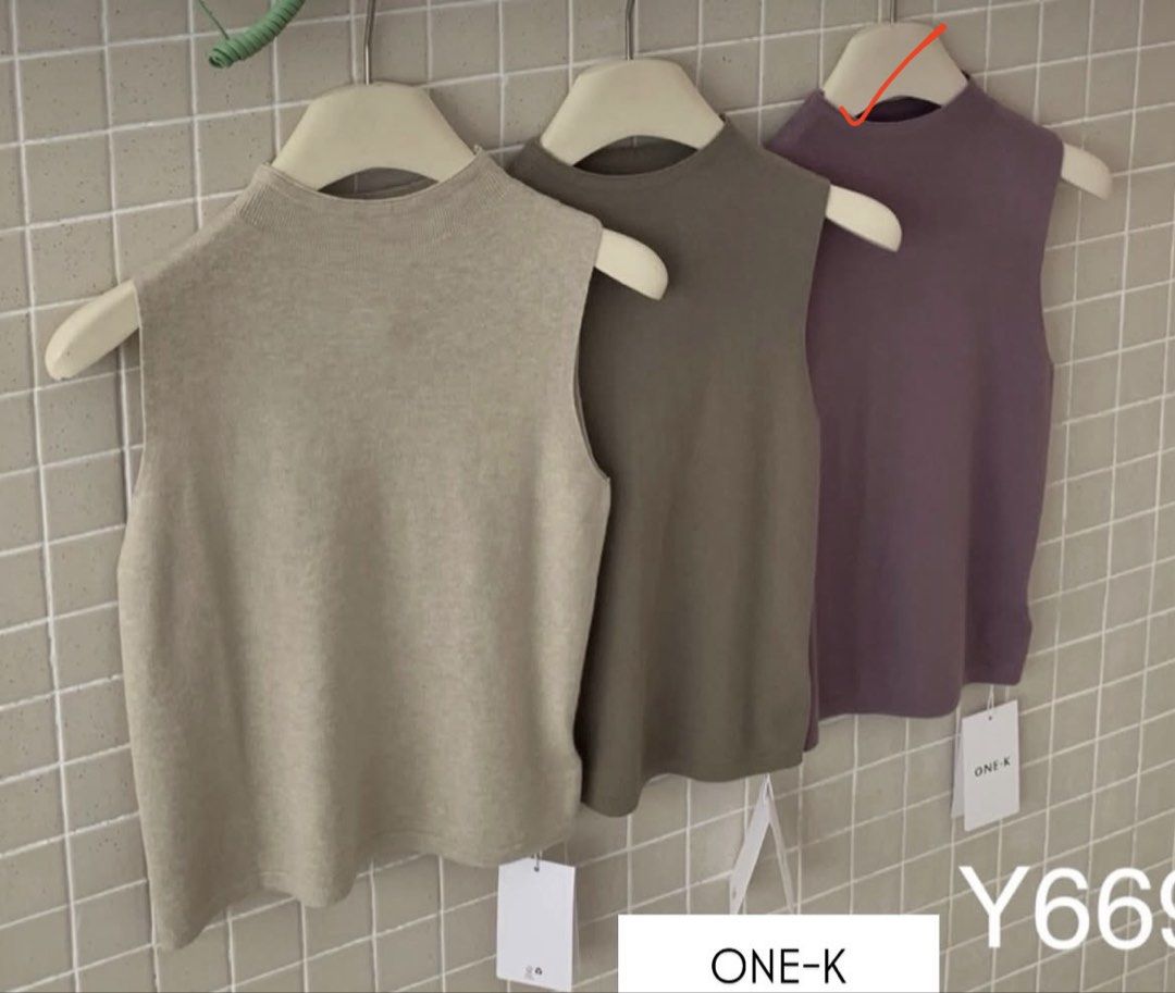 One K BKK Ribbed Turtle Neck Sleeveless (Category: Blouses) located in Quezon City. Submitted by mfordma (Listing ID 1460909331, Image 3). Description: BRAND NEW Originally bought for 480.00 Doing a little closet decluttering! ✨ Letting go of some pieces that are still in great condition and looking for a new home. 🤍 Brand: ONE-K Size: Free size Color: Mauve Description: - Very stretchable ribbed soft knit sleeveless mock neck design Measurement