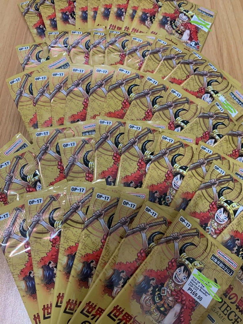 OP 17 Booster Packs (Category: Card Packs) located in Agdangan. Submitted by ctbreaks (Listing ID 1460915491, Image 1). Description: - Sealed One Piece TCG OP-17 World's Strongest Warriors Booster Packs - Brand new and ready for you to pull amazing cards - Ideal for both collectors and players - Limited stock available, don't miss out!.