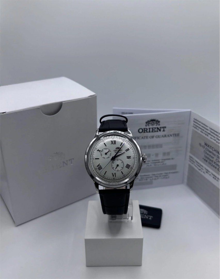 Orient Bambino RA-AK0701S (Category: Luxury Watches) located in Manila. Submitted by seikowatchfactory (Listing ID 1460732163, Image 2). Description: Model: RA-AK0701S Price: 12995 Specifications: Caliber F6B22 Mechanical Movement Case Diameter: 40.5mm Case Thickness: 12.6mm Lug Size: 21mm 22 Jewels Weight: 65g See Through Case Back Mineral Crystal 40 hours Power Reserve 30m Water Resistance Seller is Authorized Dealer of Japanese Watches Meetups