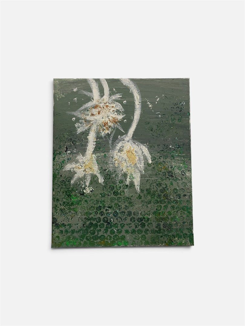 Original Acrylic Painting on Canvas (Category: Art & Prints) located in Gapan. Submitted by sonikku (Listing ID 1460827506, Image 1). Description: Size: 29.5 cm by 24.5 cm - Fine art on canvas, 2026, varnished - Features delicate real dried flowers pressed against a textured background - Condition: Good (as pictured) - Ideal for home decor.