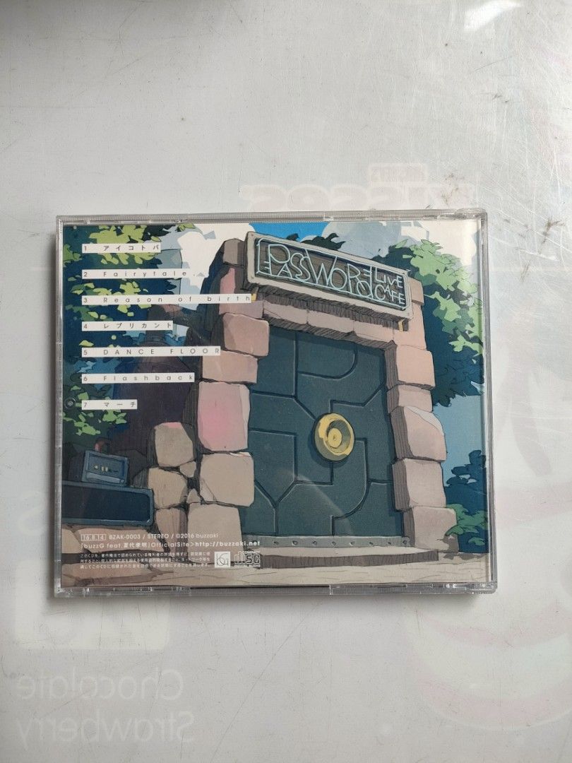 Password buzzG feat. 夏代孝明 CD (Category: CDs & DVDs) located in Manila. Submitted by kimpot0801 (Listing ID 1460771729, Image 2). Description: - BuzzG's "Password" CD - Features vocals by 夏代孝明 (Natsushiro Takaaki) - Includes tracks: 'iconoclasm', 'fairytale', 'Reason of birth', 'repirant', 'DANCE FLOOR', 'flashback' - Release Year: 2016 - Ideal for fans of BuzzG and 夏代孝明.