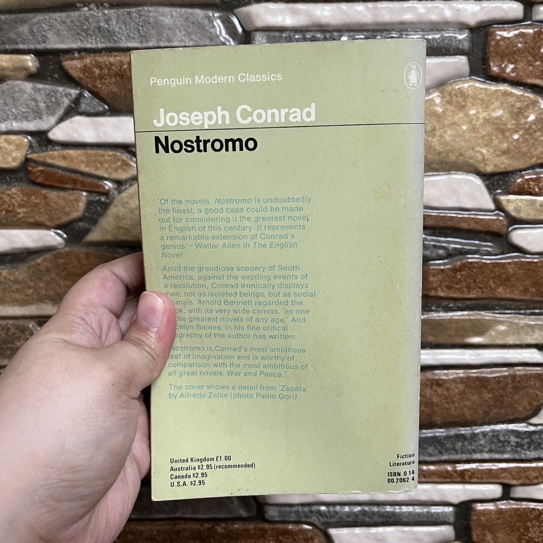Penguin Modern Classics: Nostromo by Joseph Conrad (Category: Storybooks) located in San Pedro. Submitted by rainyydayy (Listing ID 1460915204, Image 2). Description: - Nostromo by Joseph Conrad - Penguin Modern Classics edition - Features cover art 'Zapata' by Alfredo Zalce - A classic novel by a renowned author - Perfect addition to any book collection.