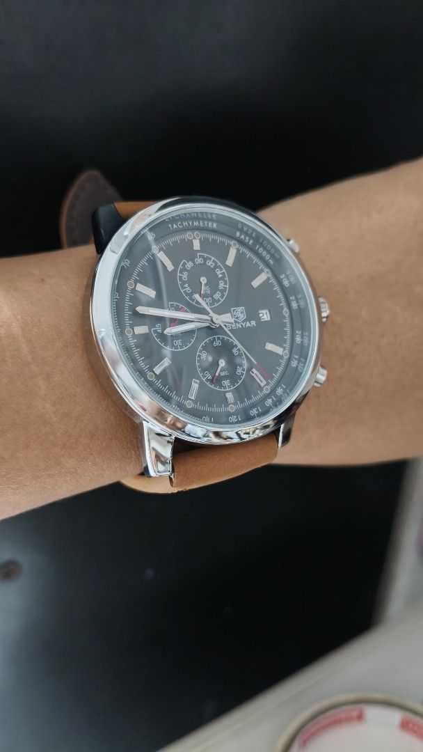 PENYAR Chronograph Watch BY-5102 Brown Leather Strap (Category: Men's Watches) located in Taguig. Submitted by mercyeugen28914 (Listing ID 1460874263, Image 2). Description: - PENYAR Chronograph Watch - Model: BY-5102 - Strap: Genuine Brown Leather - Features: Tachymeter, Date Display - Water Resistance: 30M - Ideal for: Everyday wear or as a gift.