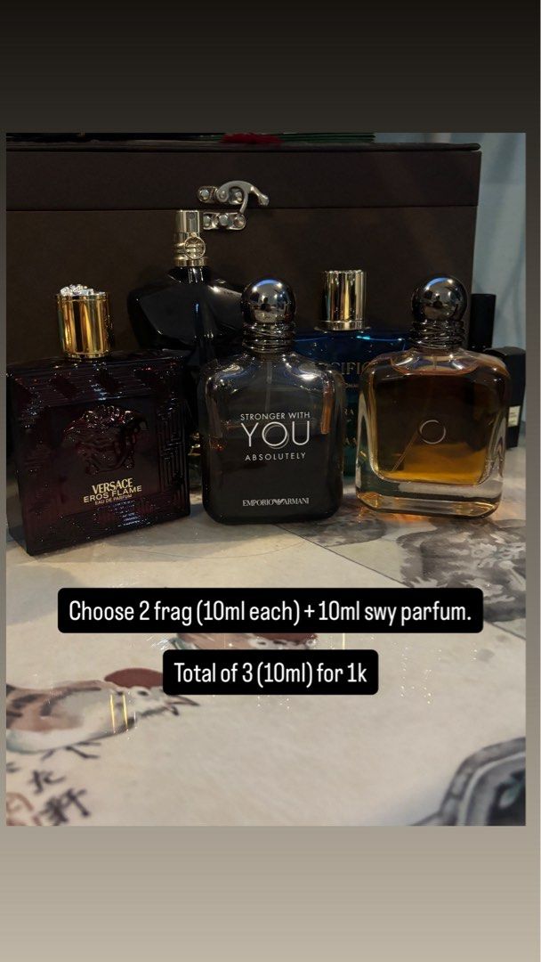 Perfume 30ml decant for 1k (Category: Fragrance & Deodorants) located in Makati City. Submitted by edt2022 (Listing ID 1460908427, Image 1). Description: Decant only, all authentic from my personal collection. Can do meet up vito cruz/one ayala..