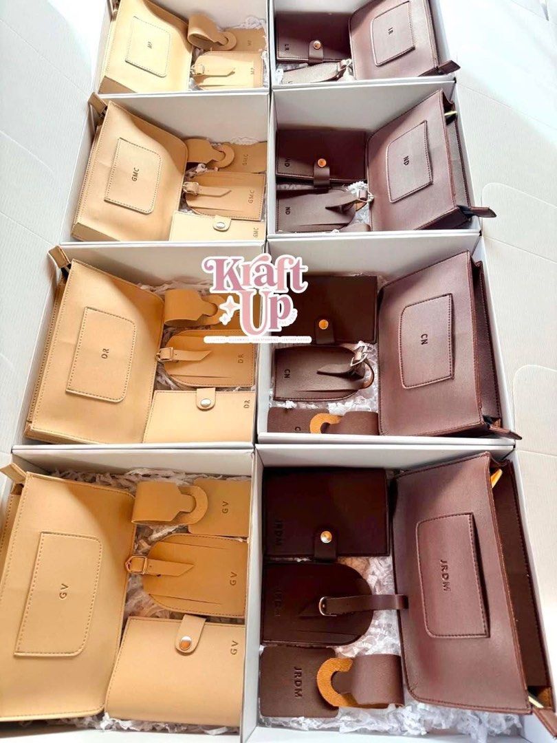 Personalize Leather Gifts (Category: Handmade Craft) located in Manila. Submitted by khrizeller (Listing ID 1460919815, Image 3). Description: A beautiful collection of personalized leather Christening gift sets and personalized Luggage Tags is on its way to Italy! 🇮🇹✨ Thoughtfully crafted for a special celebration, each set is personalized to create meaningful keepsakes for family, godparents, and loved ones. 📩 We customize leather gifts for: