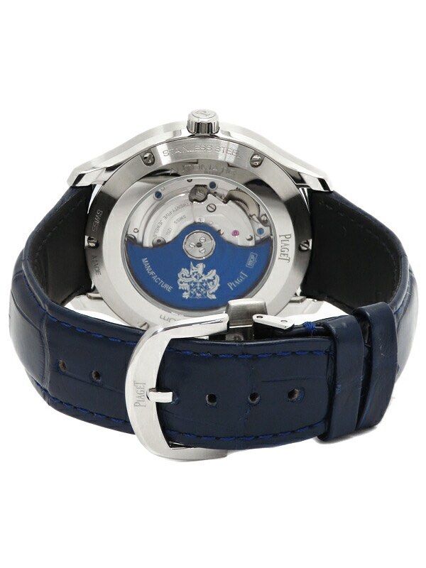 Piaget 'Polo Date' G0A43001 Men's Automatic Watch (Category: Luxury Watches) located in Las Pinas. Submitted by daisuki_japan_luxury_by_reiko (Listing ID 1460840174, Image 2). Description: Name Polo Date Model number G0A43001 year model not clear type Men's color blue kinds Automatic winding watch Day difference (flat) +6 seconds (may vary depending on usage) Material Case: Stainless steel Band: Leather/Rubber (Genuine) Buckle: Stainless steel (G