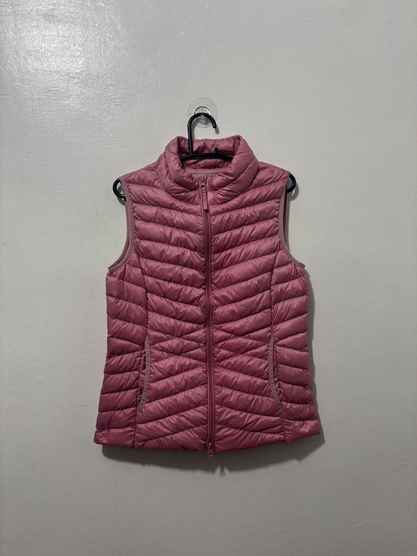 Pink Vest Women Medium (Category: Coats, Jackets and Outerwear) located in Balanga. Submitted by winterlab_ph (Listing ID 1460840788, Image 2). Description: Code: A878 Width: 18 Length: 23 Shoulders: 14.6 : needs wash.