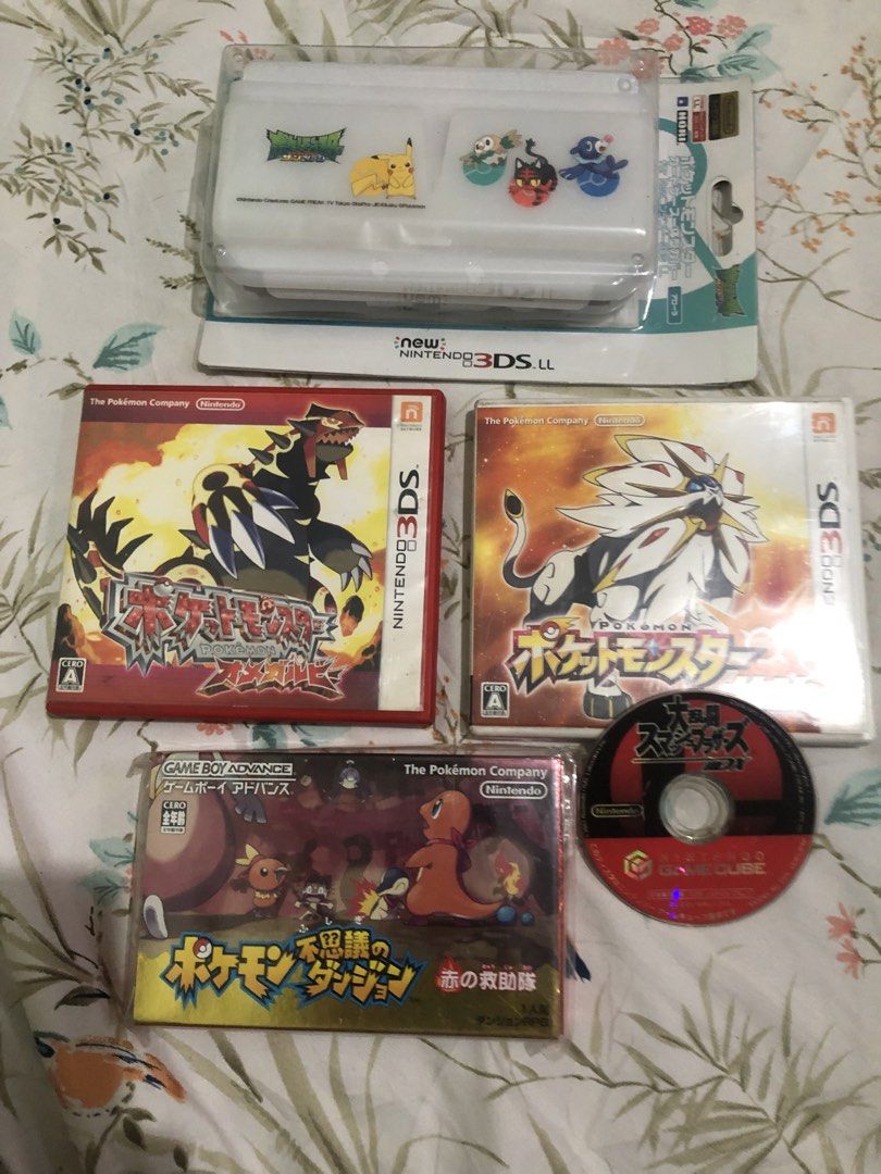 Pokemon Nintendo Assorted game related items bundle (Category: Nintendo) located in Quezon City. Submitted by markgolveo (Listing ID 1460751412, Image 1). Description: No set breaking Set includes —-New 3DS LL pokemon x hori shell case —-Pokémon Mystery Dungeon: Red Rescue Team box manuals sleeves only —-Pokémon Omega Ruby case manual only —-Pocket Monsters Sun case and manuals only —-Smash brothers melee JPN disc only.