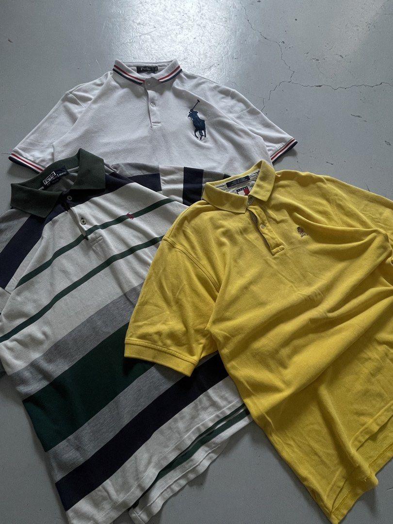 Polo Bundle Budget meals (Category: Tshirts & Polo Shirts ) located in Angono. Submitted by i.prayweprosper (Listing ID 1460746349, Image 2). Description: Polo shirts RL Big Pony - 21" x 27-28 ( No issue ) RL Stripes - 21" x 24 front, 26.5 Longback ( Cut and Stains ) Tommy Hilfiger - 19" x 26-27 ( Stains ) 650 Bundle Declare off sa rl shirts.