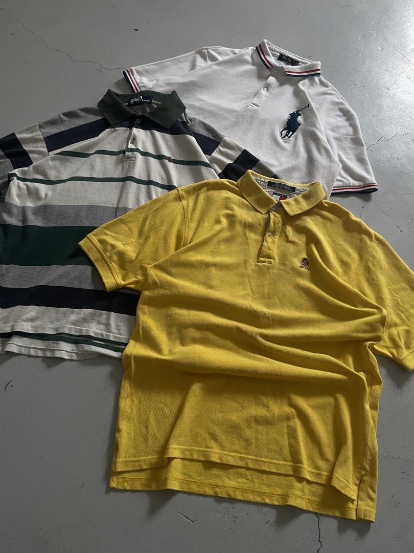 Polo Bundle Budget meals (Category: Tshirts & Polo Shirts ) located in Angono. Submitted by i.prayweprosper (Listing ID 1460746349, Image 1). Description: Polo shirts RL Big Pony - 21" x 27-28 ( No issue ) RL Stripes - 21" x 24 front, 26.5 Longback ( Cut and Stains ) Tommy Hilfiger - 19" x 26-27 ( Stains ) 650 Bundle Declare off sa rl shirts.