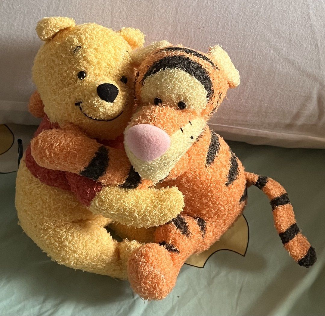 Pooh and Tiger hugs plush (Category: Plushies & Soft Toys) located in Paranaque City. Submitted by bonsaiart (Listing ID 1460820373, Image 1). Description: Pre owned Good Condition 485+sf via GCASH or paymaya No to meetup No to cop / cod Shipping via j&t only No breaking of set or bundle.