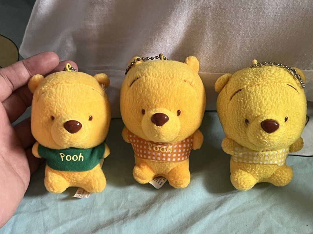 Pooh bag charm (set#6 (Category: Character Goods) located in Paranaque City. Submitted by bonsaiart (Listing ID 1460795754, Image 1). Description: Pre owned Good condition Selling as set 580+sf via GCASH or paymaya No to meetup No to cop / cod Shipping via j&t only No breaking of set or bundle.
