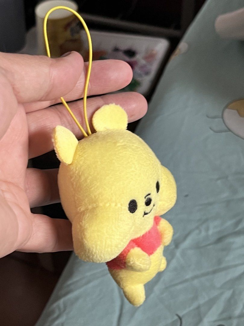 Pooh chubby cheek bag charm (#p11) (Category: Character Goods) located in Paranaque City. Submitted by bonsaiart (Listing ID 1460808754, Image 2). Description: Pre owned Good condition 275+sf via GCASH or paymaya No to meetup No to cop / cod Shipping via j&t only No breaking of set or bundle.