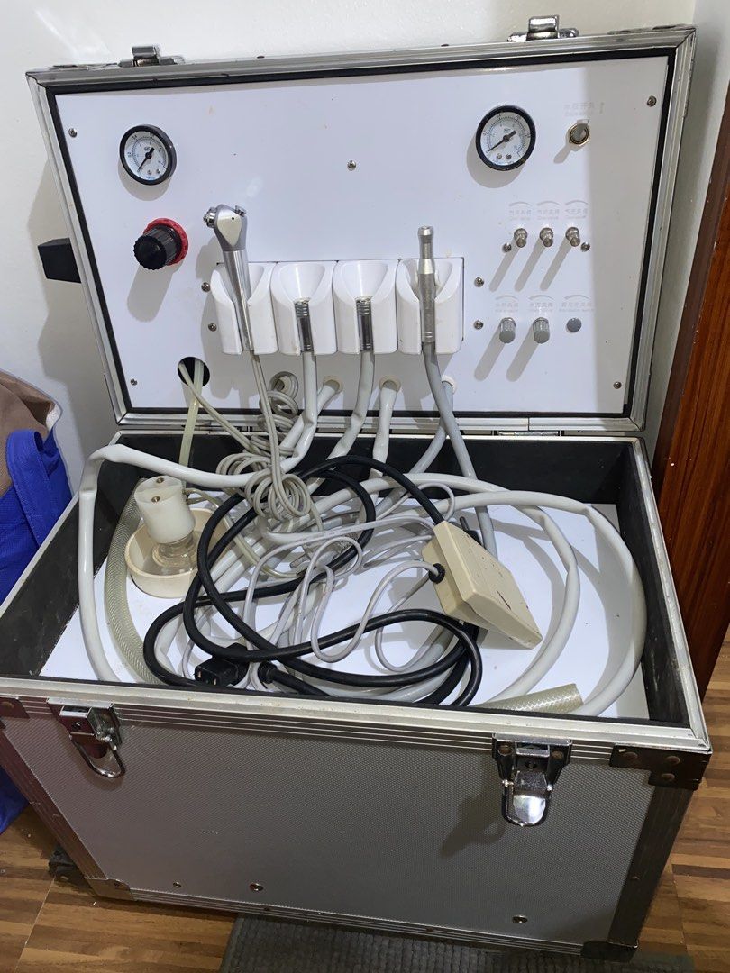 Portable Dental Unit (Category: Medical Supplies & Tools) located in Manila. Submitted by myrtlx_ (Listing ID 1460773586, Image 3). Description: - Used only on typodont tooth preparations - Complete tubings - Issue: Water sometimes stops on handpiece tube but perfectly working on air & water syringe (you can have it repaired on DMZ).