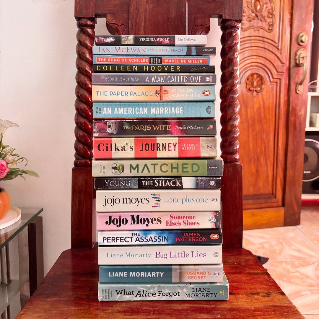 Preloved Books (Category: Storybooks) located in Dagupan City. Submitted by abovethestarsxx (Listing ID 1460758581, Image 1). Description: Price List: Mrs. Dalloway - P79.00 Someone Else’s Shoes - P99.00 The One Plus One - P99.00 Cilka’s Journey - P149.00 The Paper Palace - P79.00 On Chesil Beach - P49.00 The Paris Wife - P89.00 An American Marriage - P89.00 The Perfect Assassin - P50.00 The Shack - P79.00 Matched - P59.00 Big Little Lies - P89.0