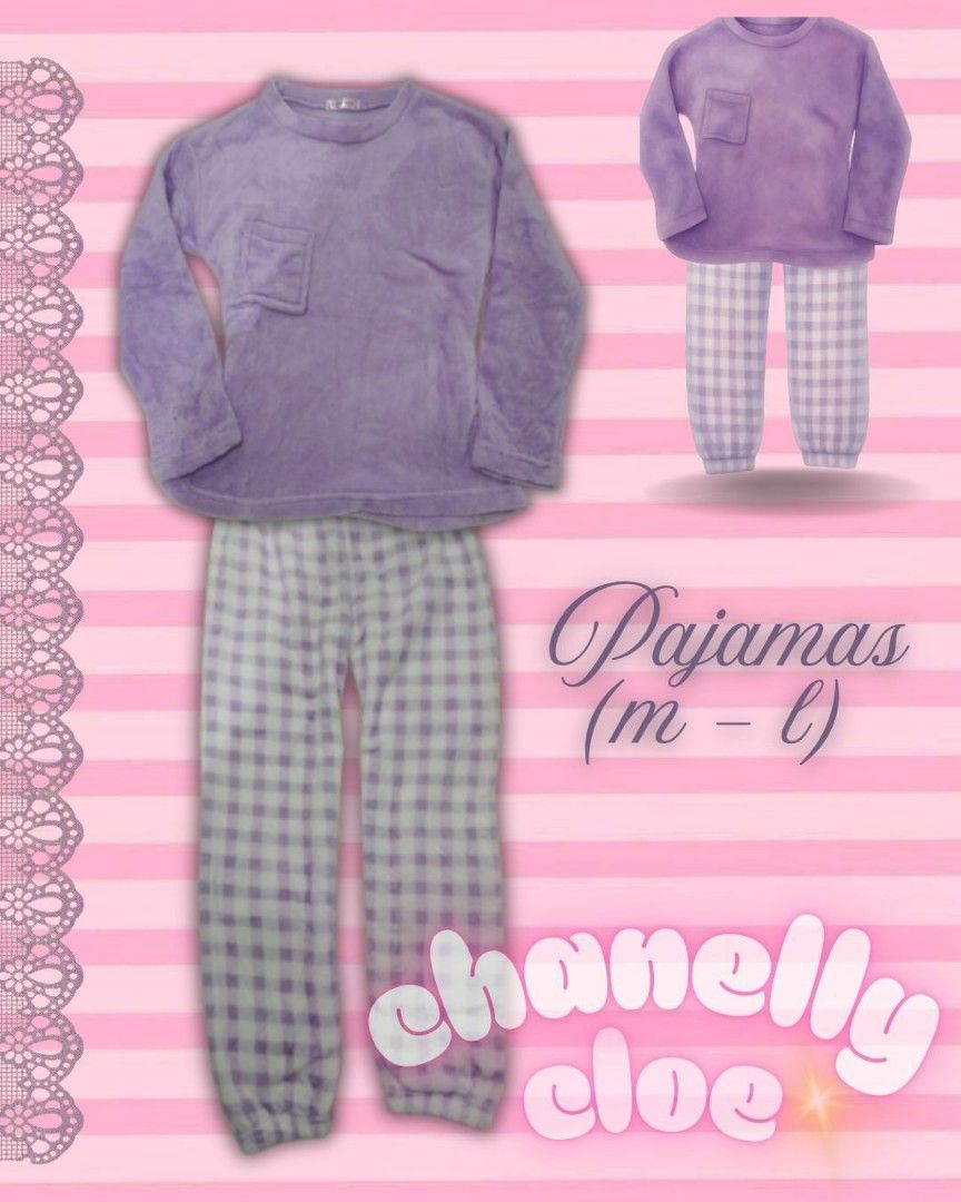 Purple Plaid Pajamas Set (M-L) (Category: Sets or Coordinates) located in San Juan City. Submitted by chanellycloe (Listing ID 1460863326, Image 2). Description: Brand: N/A Color: Purple/White Style: Pajamas Price: 189 📏Measurements: M-L Mode of Payment: 💙GCash Mode of Delivery: 🧡Lalamove.