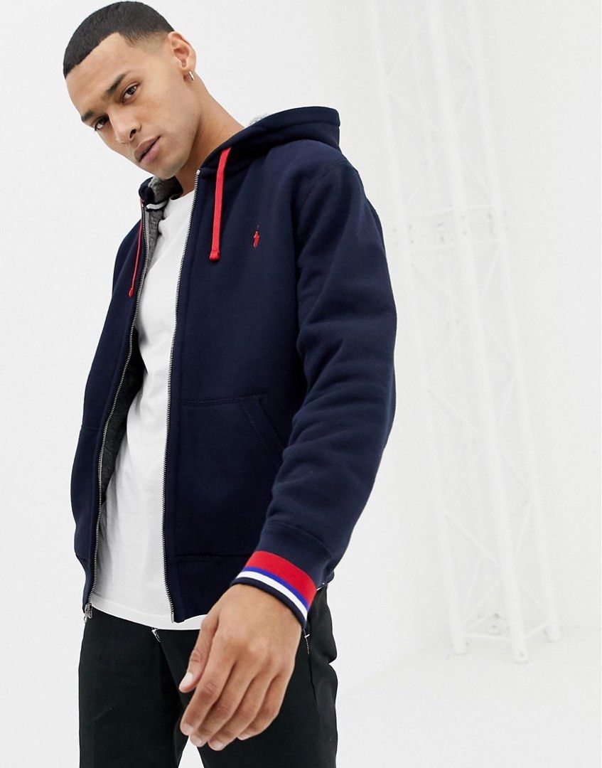 Ralph Lauren - Borg Lined Full Zip Hoodie (Category: Coats, Jackets and Outerwear) located in Puerto Princesa. Submitted by palawan.swagdealer (Listing ID 1460873299, Image 2). Description: Width: 23 inch Length: 27 inch 9/10 condition and color rate Need light wash on ribbings No issue .