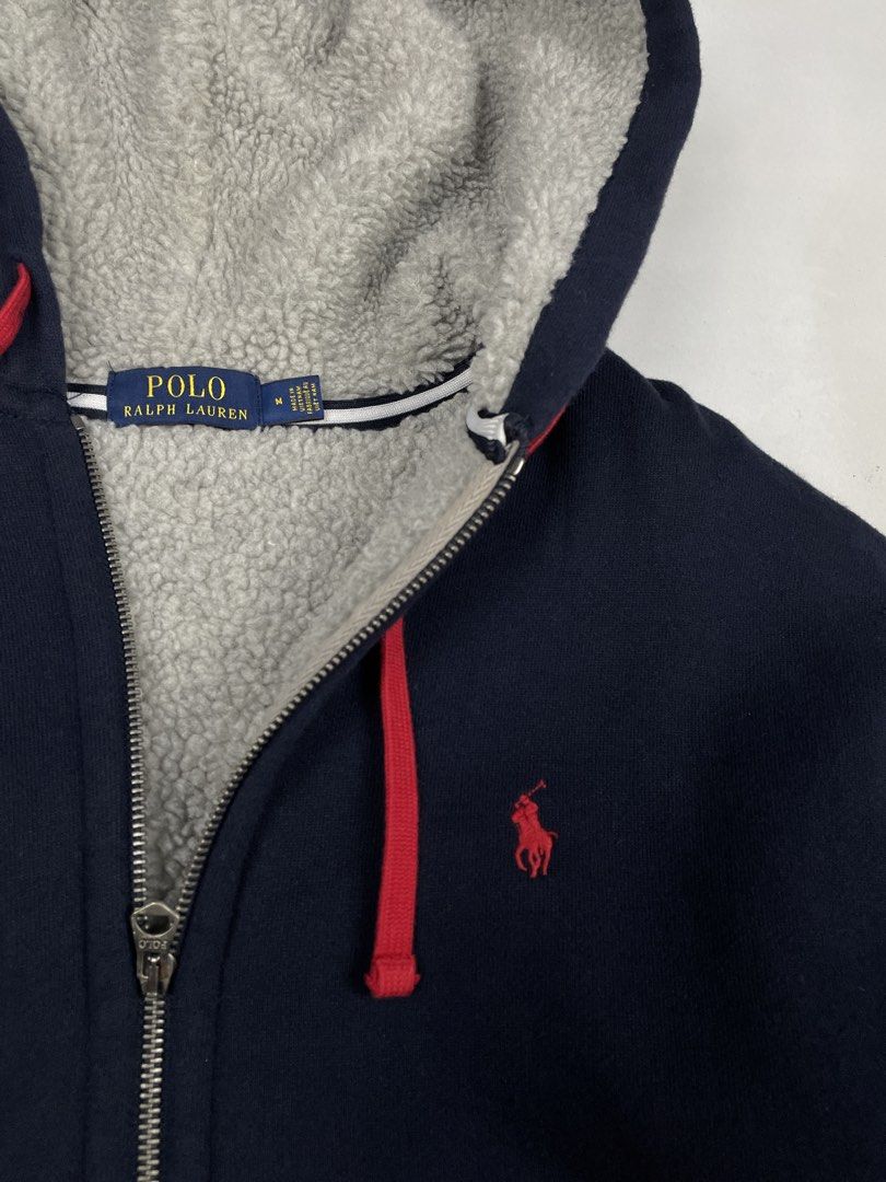 Ralph Lauren - Borg Lined Full Zip Hoodie (Category: Coats, Jackets and Outerwear) located in Puerto Princesa. Submitted by palawan.swagdealer (Listing ID 1460873299, Image 3). Description: Width: 23 inch Length: 27 inch 9/10 condition and color rate Need light wash on ribbings No issue .