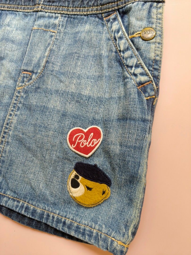 Ralph Lauren bear denim overalls 5yo (Category: Babies & Kids Fashion) located in Cebu City. Submitted by little_mush.room (Listing ID 1460920722, Image 2). Description: preloved RL denim jumper skirt size : 5yo .