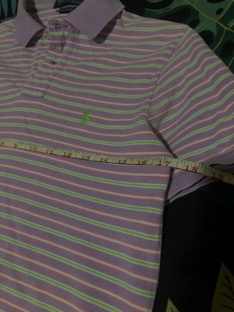Ralph Lauren pink striped polo (Category: Tshirts & Polo Shirts ) located in Cebu City. Submitted by thrifted_y2k (Listing ID 1460903949, Image 3). Description: 17 inches-chest 25 inches-length 📍 Color may vary due to Lighting 📍 Strictly no Return Policy 📍 Customer will handle the shipping fee 📍 Authenticity is not Guaranteed 📍 payment 1st policy Lastly please manage your expectation since the items are ukay/thrift/preloved. PARCEL CARRIER (