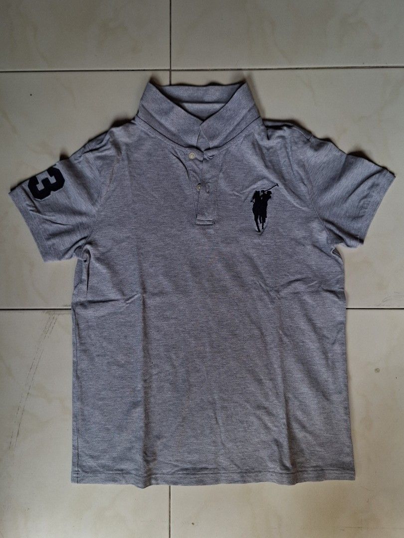 Ralph Lauren Polo Shirt Grey (Category: Tshirts & Polo Shirts ) located in Lucena. Submitted by punkghanistan (Listing ID 1460800637, Image 1). Description: W - 16in L - 22in.