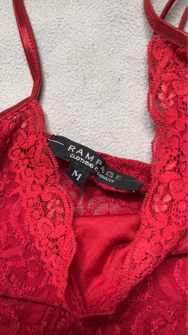Rampage Red Lace Ruffle Camisole Top (Category: Sleeveless) located in Quezon City. Submitted by luvheartxx (Listing ID 1460770443, Image 2). Description: - Adjustable straps - No issue - No Ww - Dm for more info’s .