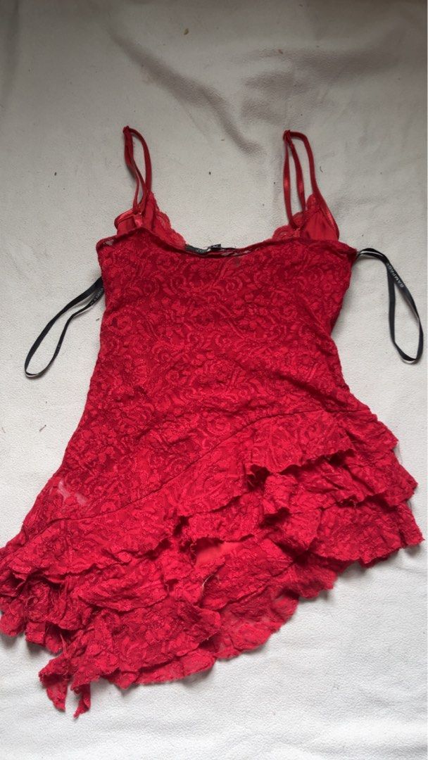 Rampage Red Lace Ruffle Camisole Top (Category: Sleeveless) located in Quezon City. Submitted by luvheartxx (Listing ID 1460770443, Image 3). Description: - Adjustable straps - No issue - No Ww - Dm for more info’s .