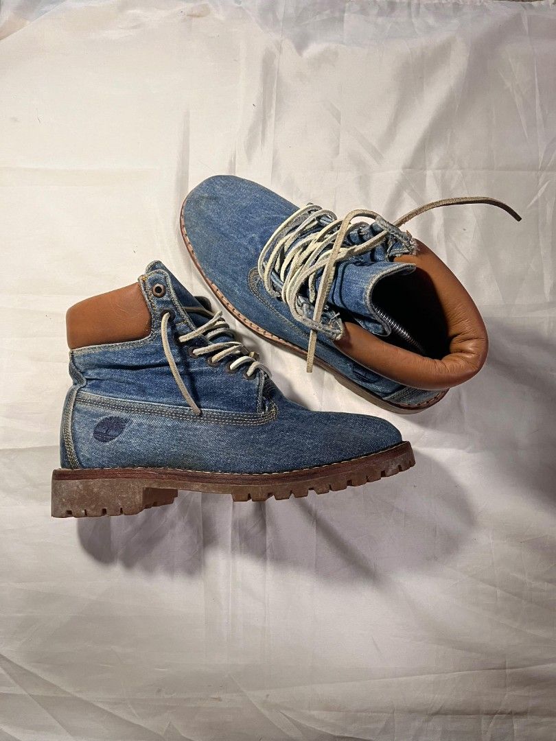 "Rare" Denim Timberland boots (Category: Boots) located in Manila. Submitted by _thrift_time (Listing ID 1460722092, Image 3). Description: Thrifted Excellent condition Premium Denim.