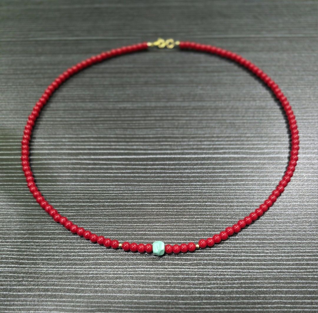 Red Coral Necklace with Turquoise Accent (Category: Necklaces) located in Santa Rosa. Submitted by crystal1.0 (Listing ID 1460773167, Image 1). Description: 18 inches..