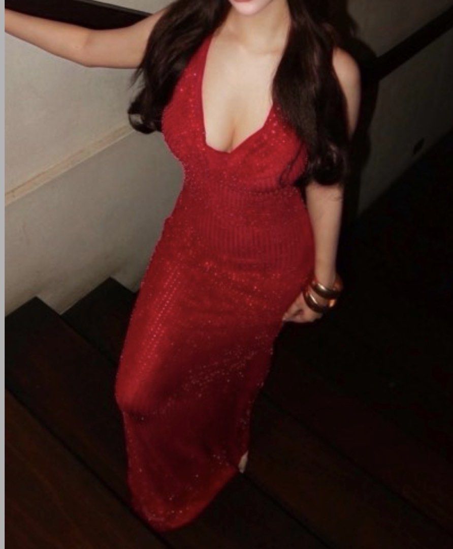 Red rhinestone halter dress (Category: Dresses) located in Manila. Submitted by juenwears (Listing ID 1460812523, Image 3). Description: .