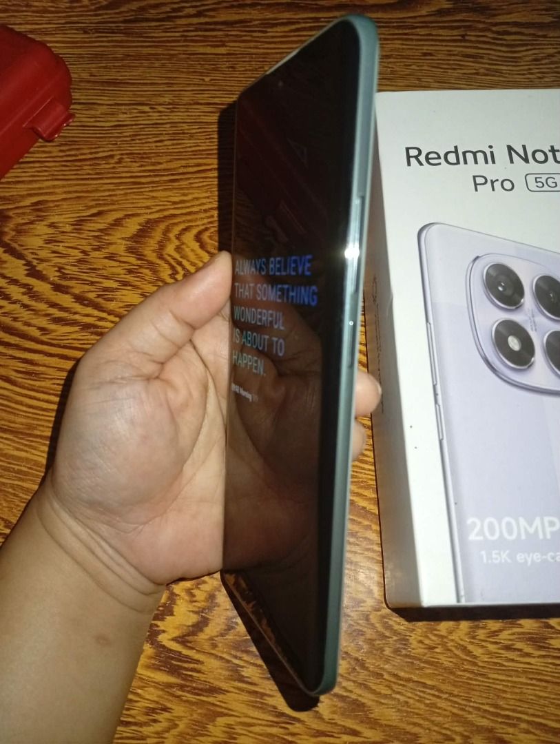 Redmi Note 14 Pro 5g (Category: Android Others) located in Caloocan City. Submitted by quickstone_1dc5ca (Listing ID 1460729751, Image 2). Description: - Brand: Redmi - Model: Note 14 Pro 5G - Color: Coral Green - RAM: 12GB - Storage: 256GB - Connectivity: 5G - Condition: Like new, with original box included. - Features: Sleek design, ample storage for all your needs..