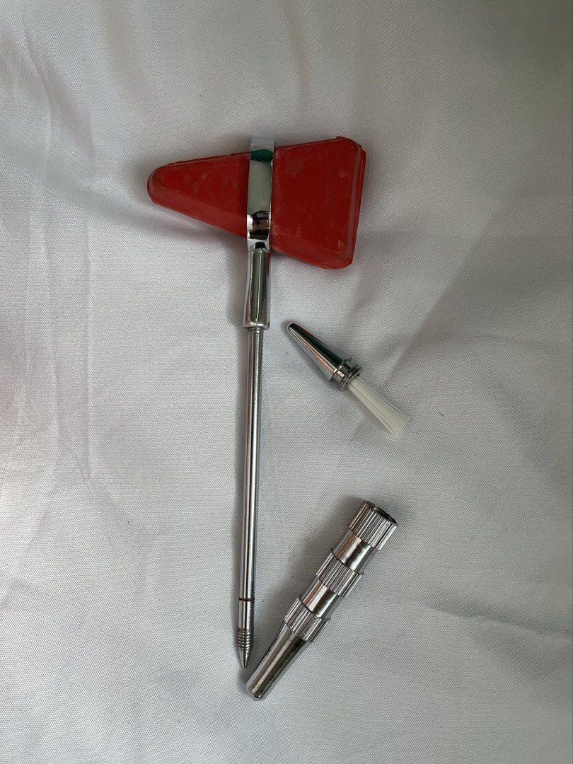 Reflex Hammer (Category: Medical Supplies & Tools) located in Tagum. Submitted by declutterflyy (Listing ID 1460865544, Image 1). Description: Reflex hammer with brush and pin. Used once for RD only. Mode of payment: Gcash only Courier: J&T Express Tagum City, Davao del Norte 0g - 500g Luzon - ₱105 Visayas - ₱105 Mindanao - ₱85 .