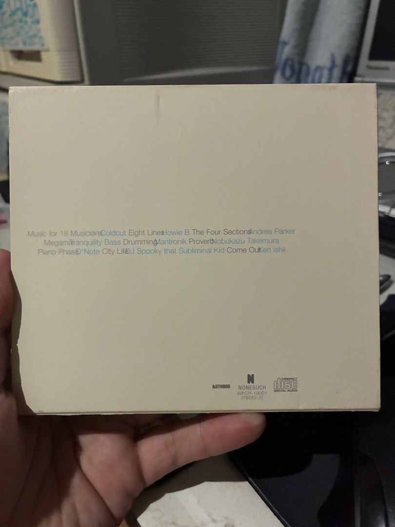 Reich Remixed (1999) (Category: CDs & DVDs) located in Quezon City. Submitted by yehonathansbox (Listing ID 1460819197, Image 2). Description: This is a preloved copy of a remix album featuring music by American composer Steve Reich. CD is in overall good condition with little to no marks on the disc l.