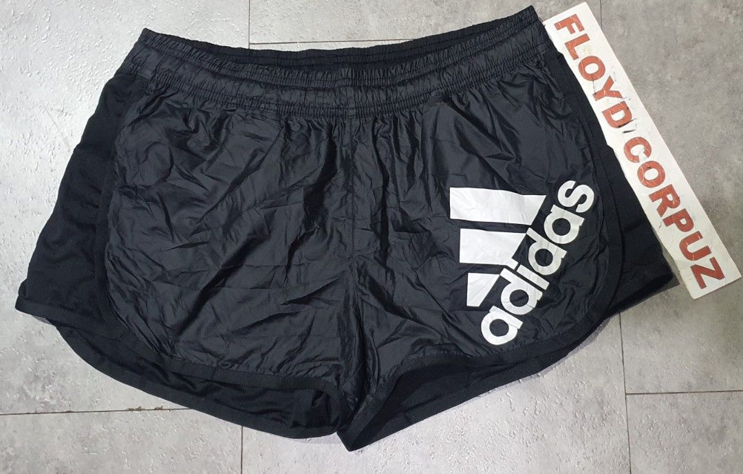 Reversible Adidas Running Shorts Black (Category: Activewear) located in Laoag. Submitted by floydg_corpuz22 (Listing ID 1460819616, Image 1). Description: Black Adidas reversible running shorts with elastic waistband and drawstring. Breathable side panels and large front logo. Lightweight, perfect for workouts or casual wear. Adidas for her reversible Large 29 to 32 x11 Excellent /as new 300+sf.