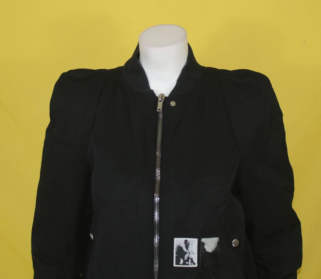 RICK OWENS DRKSHDW BOMBER JACKET (Category: Coats, Jackets and Outerwear) located in Cebu City. Submitted by sinina.station (Listing ID 1460788502, Image 2). Description: Size - Small Very good condition 53% polyamide 47% cotton 3-patches quilted lining knit rib collar, wristband & bottom made in Moldova estimated measurement, laid flat: armpit - 19 inches length - 22 inches .