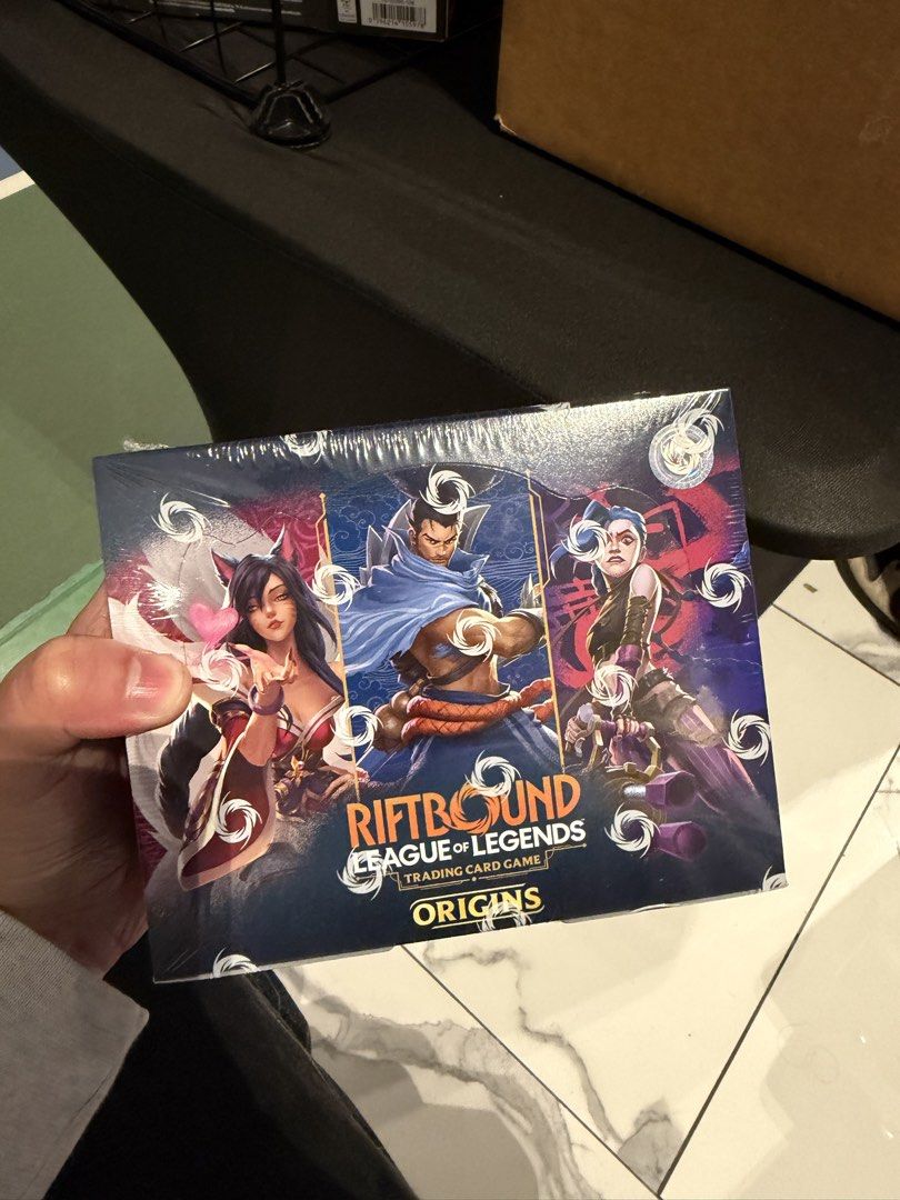 Riftbound Origins & Vendetta Booster Boxes (Category: Card Boxes & Cases) located in Quezon City. Submitted by newmoon.1f6db6 (Listing ID 1460750814, Image 2). Description: Riftbound Booster Box Origins - ₱14,000 Vendetta - ₱9,500 📦 Lalamove/Pick up 📍 Quezon city.