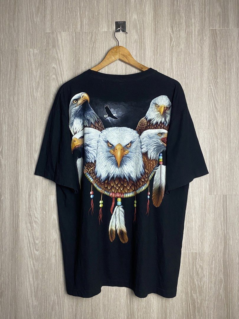 ROCK EAGLE WRAP AROUND TEE (Category: Tshirts & Polo Shirts ) located in Marikina City. Submitted by ilayastreetarchives_ (Listing ID 1460862643, Image 3). Description: ROCK EAGLE WRAP AROUND TEE Size tagged: N/A (XL/XXL fit) Width/Waist: 25 Length: 30 Condition: 9.5/10 (excellent) Issue: None / cut tag Color rate: 9.5/10 M/mine: 510 PHP.