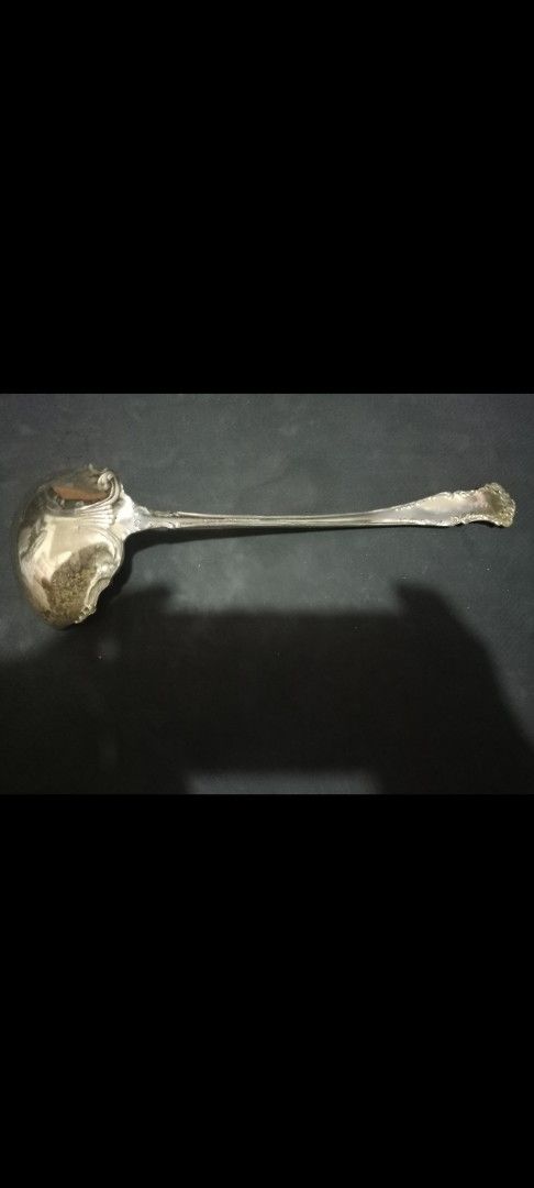 Rogers Nickel Silver Ladles Set (Category: Cookware & Accessories) located in Manila. Submitted by luckyeagle-7ff8 (Listing ID 1460744772, Image 3). Description: - Set of 2 vintage ladles - Marked 'Rogers Nickel Silver' - One ladle with a simple round bowl - One ladle with a decorative scalloped edge bowl and ornate handle - Ideal for serving soups, stews, or sauces - Adds a classic, elegant touch to your table setting.