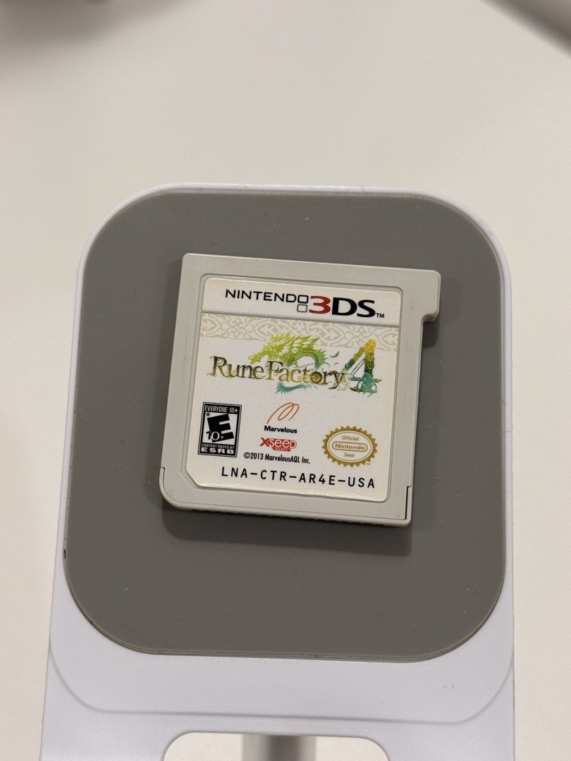 Rune Factory 4 3DS/2DS Game (Category: In-Game Products) located in Baliuag. Submitted by mostlyaboutnintendo (Listing ID 1460886305, Image 1). Description: 📌 https://linktr.ee/mostlyaboutnintendo 📢 CARTRIDGE ONLY ✔️ Authentic ✔️ Mabilis ma-read mismong cartridge ✔️ Guaranteed tested and working ✔️ Will always send tested pics before ship out ✔️ Clean Pins ✔️ US Version Rune Factory 4 combines farming, crafting, exploration, romance, and RPG co