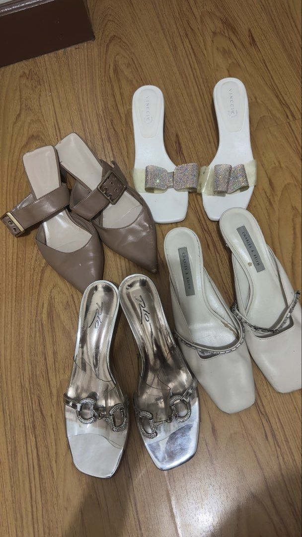 sandals take all (Category: Sandals) located in Manila. Submitted by itsmepey (Listing ID 1460909362, Image 1). Description: -charles and keith brown size 37 -vincci white size 6 -rio silver size 38 - charles and keith white 37 * flaws are shown in the pictures * please check all photos for the exact condition and flaws * some parts are heavily used .