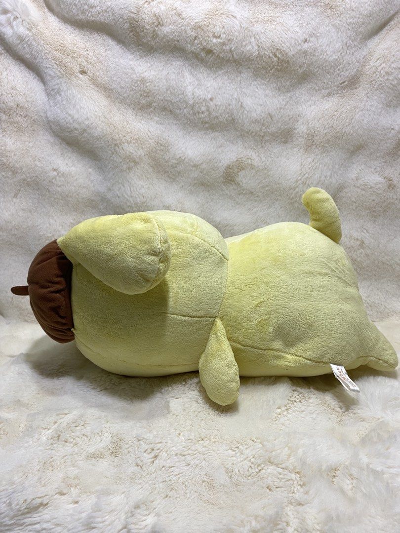 Sanrio Pompompurin Plush Toy (Category: Plushies & Soft Toys) located in Kalibo. Submitted by ollie_stuffshop (Listing ID 1460912720, Image 3). Description: 26cm x 22cm x 37cm Before you send your inquiries: ❗️Last Price is already posted ❗️Manage your expectations, WYSIWYG ❗️May need washing ❗️Dropoff is every Wednesday & Sunday - Adorable Pompompurin plush toy - Features the classic yellow dog with a brown beret - Relaxed lying down pose - Incr