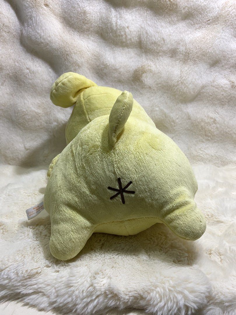 Sanrio Pompompurin Plush Toy (Category: Plushies & Soft Toys) located in Kalibo. Submitted by ollie_stuffshop (Listing ID 1460912720, Image 2). Description: 26cm x 22cm x 37cm Before you send your inquiries: ❗️Last Price is already posted ❗️Manage your expectations, WYSIWYG ❗️May need washing ❗️Dropoff is every Wednesday & Sunday - Adorable Pompompurin plush toy - Features the classic yellow dog with a brown beret - Relaxed lying down pose - Incr