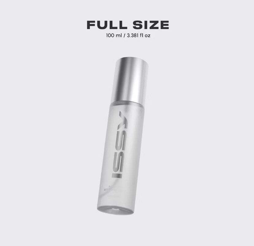 Issy Setting Spray Full Size 100ml (Category: Makeup) located in Quezon City. Submitted by sooomiz (Listing ID 1460729063, Image 1). Description: ♡ Issy Full Size Setting Spray ♡ 100ml bottle ♡ Long-lasting makeup setting.