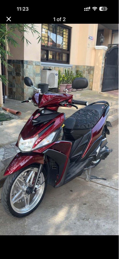 Selling MIO I 125 2022 Model (Category: Motorbikes for Sale) located in Manila. Submitted by aj0008 (Listing ID 1460730674, Image 1). Description: Selling MIO I 125 2022 Model 16,xxx Original odo ✅First owner ✅RCB Break Lever ✅RCB E Series 2 Pot Caliper ✅Bomx Lynx Mags ✅Beast Tires 90% ✅Mutarru Shock Adjustable ✅JVT V3 pipe 39k negotiable Issue: Unregistered.