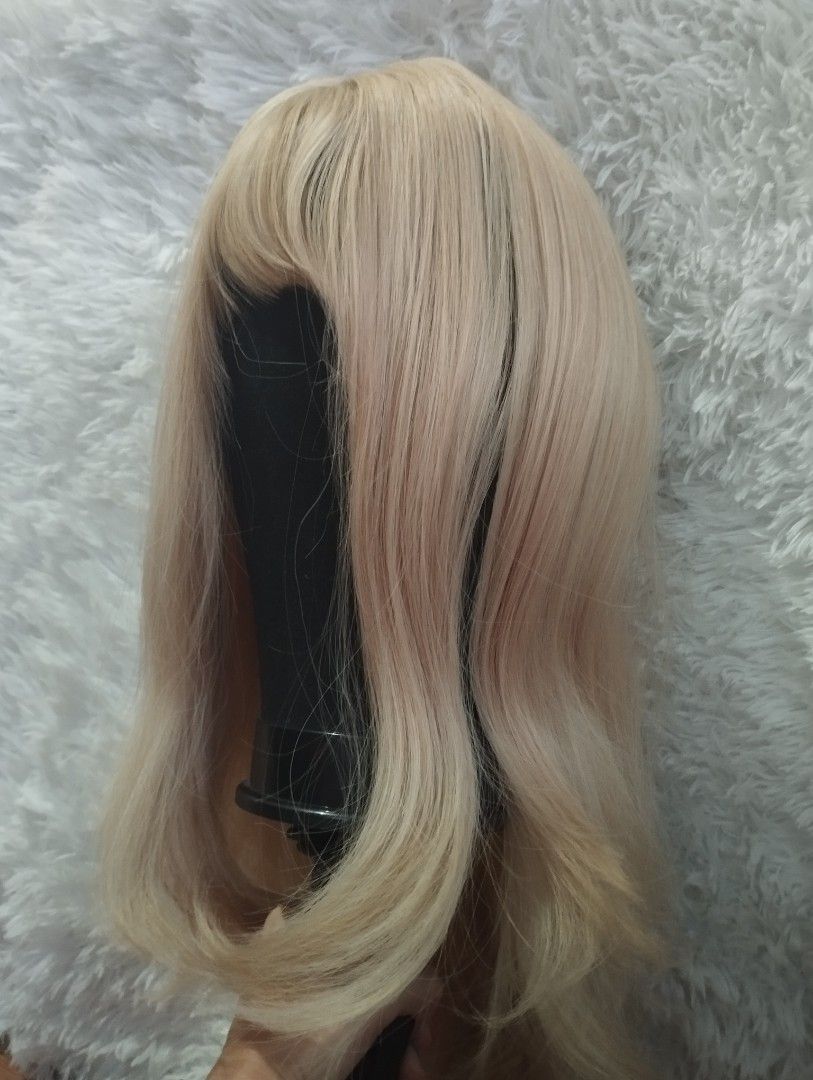 Seven Queen Blonde Wig with Bangs - Medium Length (Category: Hair Accessories) located in Valenzuela. Submitted by maehrshmallow (Listing ID 1460739234, Image 2). Description: - Medium length blonde wig - Seven Queen Brand - Looks realistic - Ideal for cosplay or everyday wear - Only used handful of times for photoshoots.